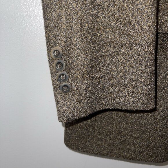 Vito Rufolo Mens Tweed Blazer Suit Jacket 44L Wool Vintage Italy Brown 3-button - Picture 4 of 10